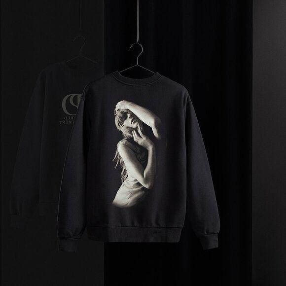 Taylor Swift TTPD Crewneck Sweatshirt Black Size M – Official Merch - Picture 12 of 12